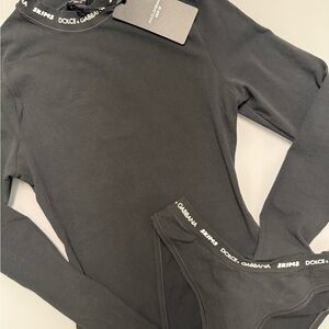 Dolce & Gabbana x Skims Black Logo Top and Brief Set NWT